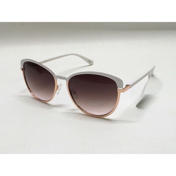 JESSICA SIMPSON  J5316 WHRG CAT EYE Women's Sunglasses Matte White Rose Gold $55 - Picture 1 of 10